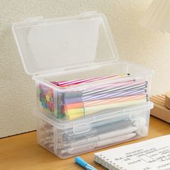 铅笔盒大容量透明简约文具收纳盒笔筒装彩铅儿童蜡笔绘画素描笔袋