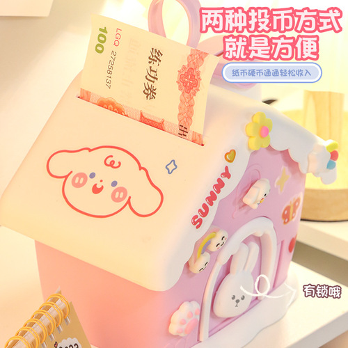 Igloo Money Bank 2024 New Model Gift for Girls, Only In, No Out, Internet Famous Children's Savings Safe for Boys