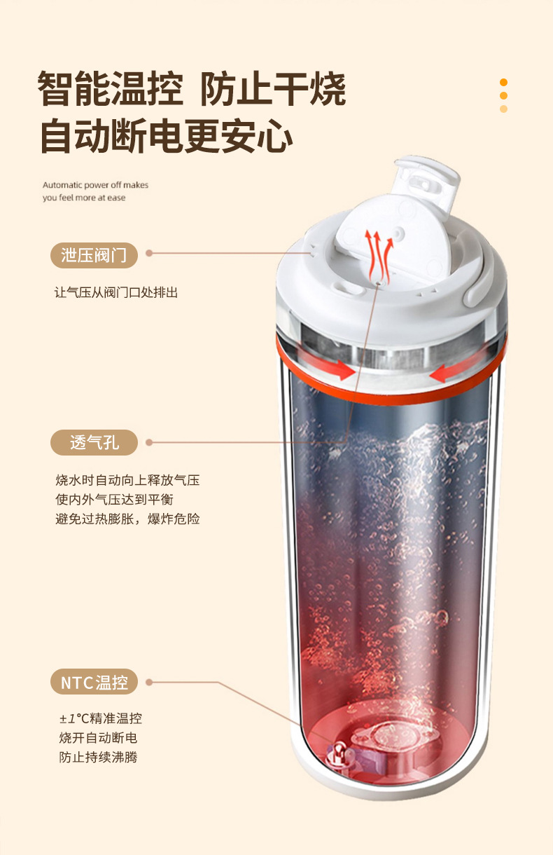 Portable Heating Cup Household Multifunctional Electric Heating Cup Small Office Porridge Folding Electric Stewing Cup