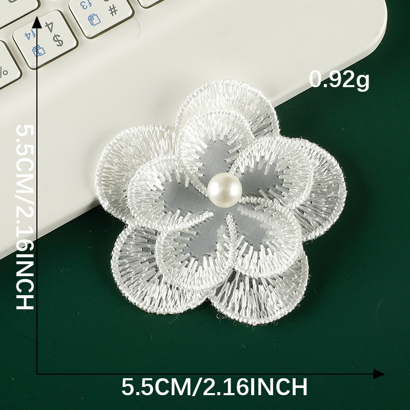 真珠のかわいい漫画のレースの花のレースの刺繍はdiyの手帳の装飾のブローチのヘアピンの髪飾りの補助材料の布を貼ります。|undefined