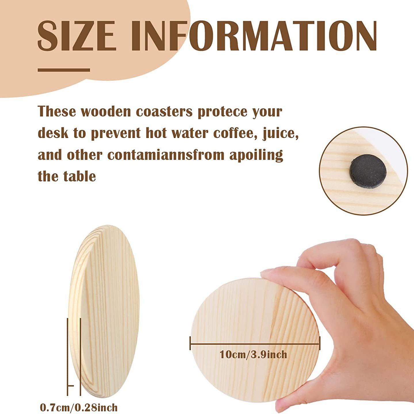 Fábrica de madera antideslizante almohadilla de aislamiento creativo ronda taza de café montaña maciza taza de café taza de té mantel al por mayor