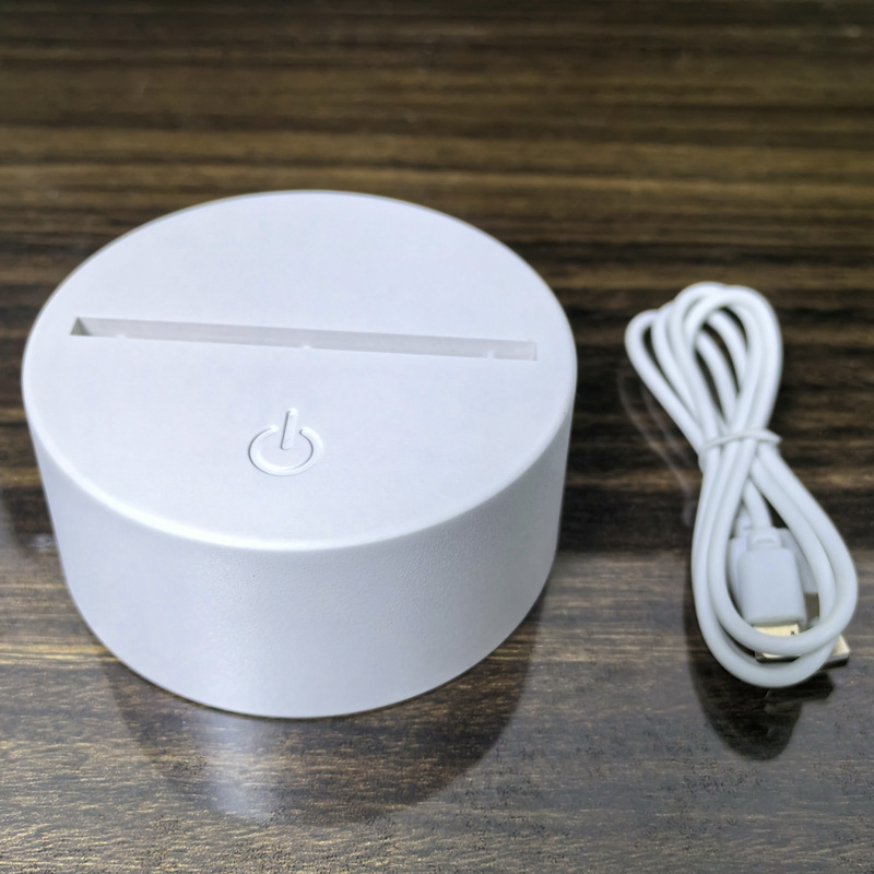 工場直販 3D ナイトライトベース USB 3 色モノクロクラックルカラフルなタッチリモコンバッテリー充電木目調|undefined