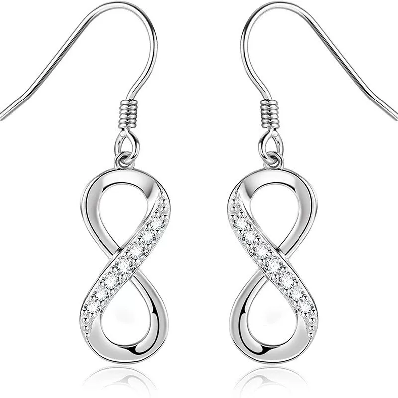 Fashionable earrings, silver 925 sample