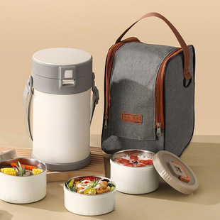 Stainless Steel Insulated Lunch Box Portable 24-hour Office worker Multi-layer Winter Bento Large Capacity Super Long Insulated Rice Bucket