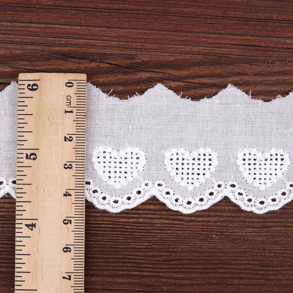 Classic cotton lace accessories 4.8cm love embroidered cotton thread…
