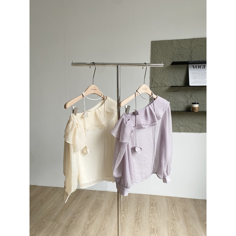 【Autumn New Arrival】演绎属于你的秋日风情#荷叶边斜肩衬衫|undefined
