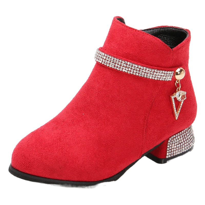 Детские сапоги-ботильоны для девочек в корейском стиле, весна 2025, новые, на высоком каблуке, для школьниц, короткие, для девочек и родителей