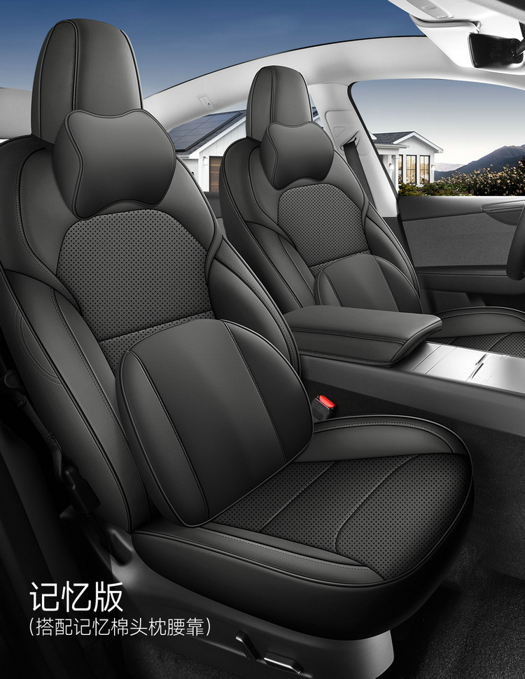 New Model-Specific 25-Piece Tesla Model Y and Model 3 Full Leather Universal Car Seat Covers