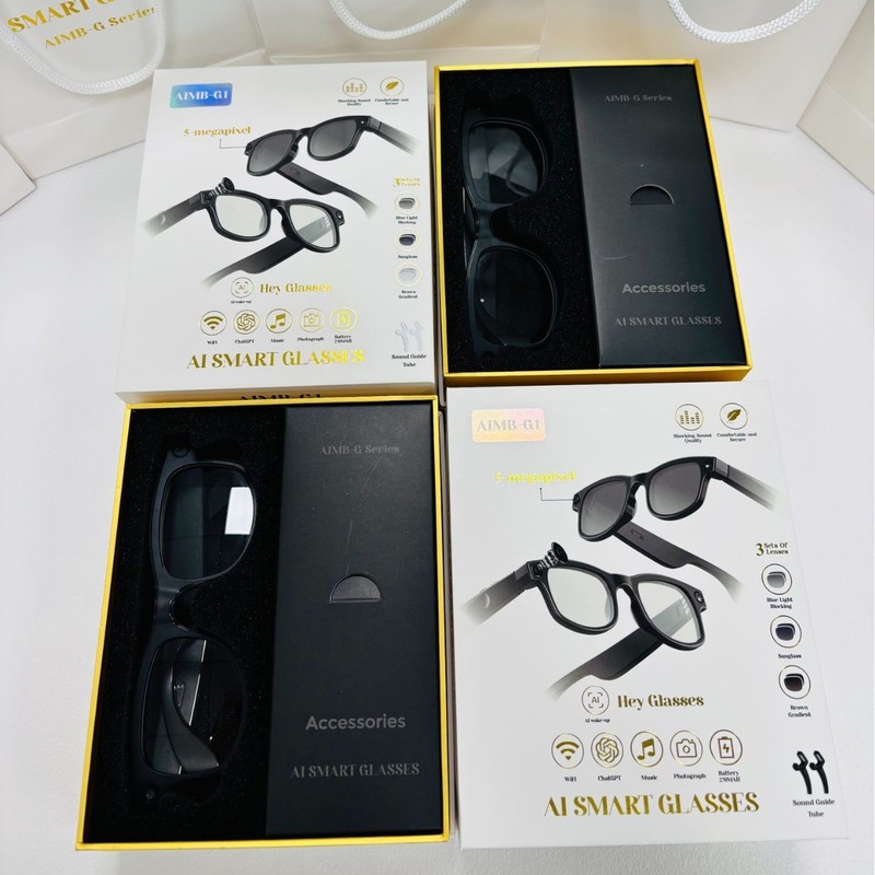 蓝牙智能眼镜AIMB-G1黑科技AI识图同声翻译高清防抖摄像录像拍照|undefined