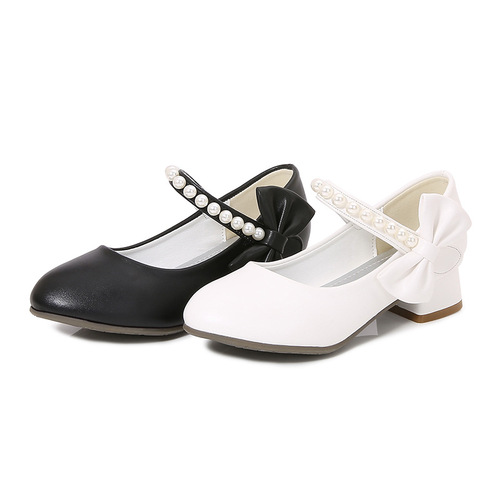Girls 'leather shoes are fashionable and all-matching, elegant dance, elegant princess style, temperament, women's children's high-heeled single-layer shoes, children's height increasing