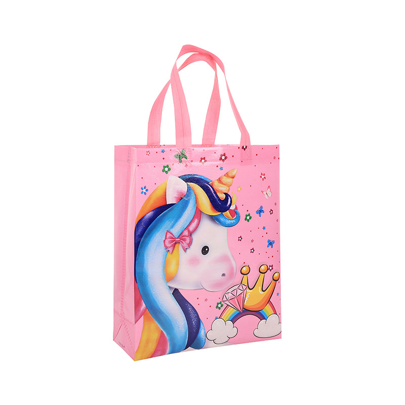 Bolsas de regalo no tejidas diseño dinosaurio y unicornio
