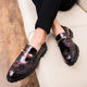 Factory Outlet Bullock Leather Shoes Men's Carved British Style Korean Wedding Groom Shoes Hair Stylist Tassel Men's Shoes