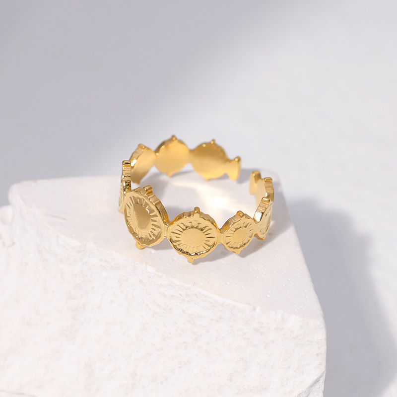 Fashion Geometric Stainless Steel Plating Open Ring