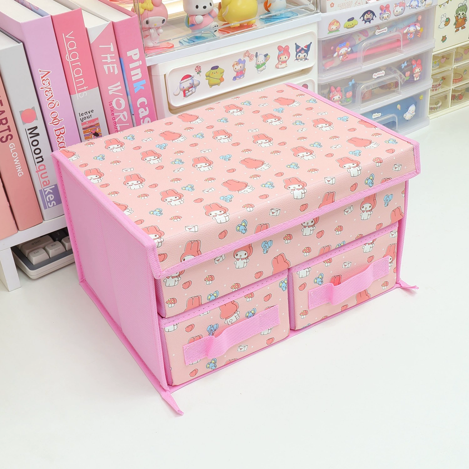 Cartoon cloth, underwear, double-layer storage box, bra, socks, foldable stationery