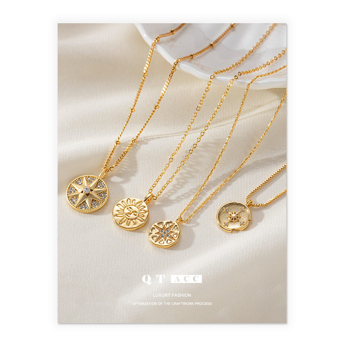 Collar con colgante de brújula vintage, moderno, sencillo y exclusivo, estilo sofisticado para el día a día, artículo de moda de verano para mujer, palabras clave populares de verano.