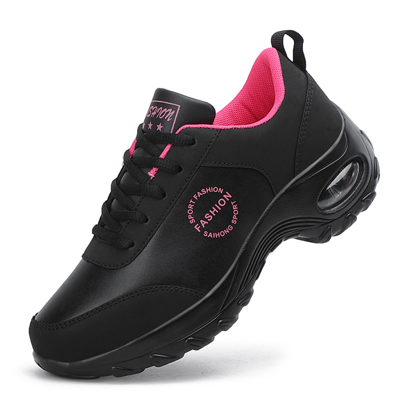 2021 Cross-border Large Size Women's Leather Sneakers Air Cushion Running Shoes Women's Non-slip Soft Sole Shoes Travel Shoes Dance Shoes