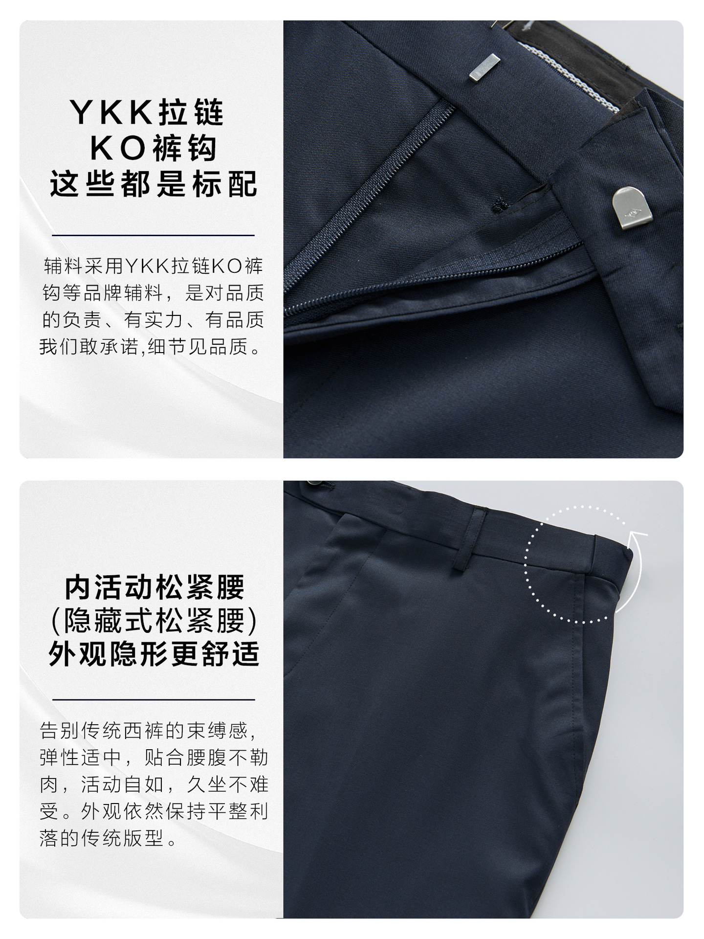 Pantalones de lana para hombres de negocios pantalones de viaje de alta gama pantalones de traje azul recto pantalones de lujo pantalones elásticos