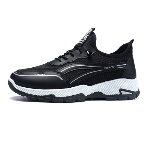 Men's shoes spring new Korean version lightweight running shoes low-top shallow mouth fly woven shoes fashionable outdoor casual sports shoes