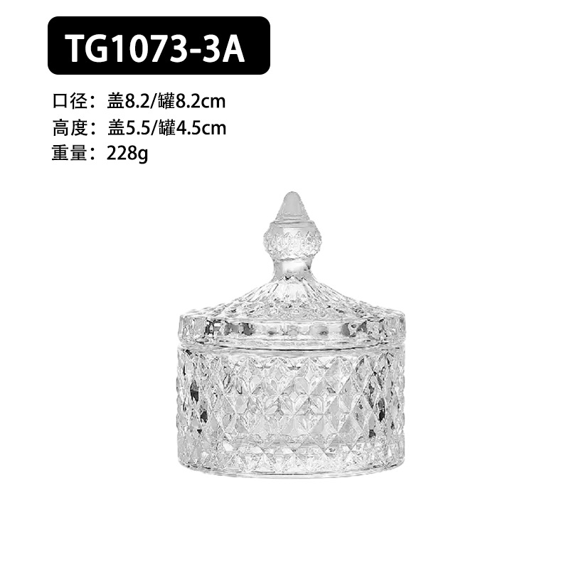 Latas de caramelos de vidrio con patrón de gota de agua de lujo ligero con tapa para bodas domésticas y regalos de acompañamiento de azúcar contenedores rituales de Mesa image 7