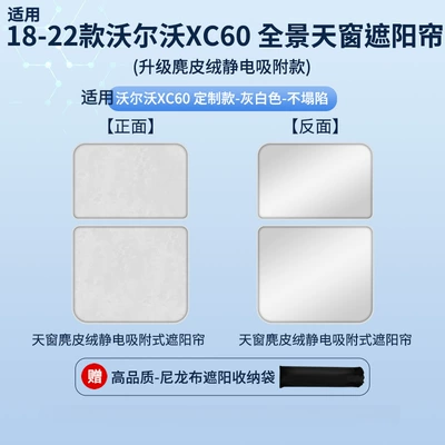 Protection, Privacy Sunshade, Non-Transparent — Car curtains - volvo-18-22-xc60-electrostatic-adsorption-model-suede-gray2