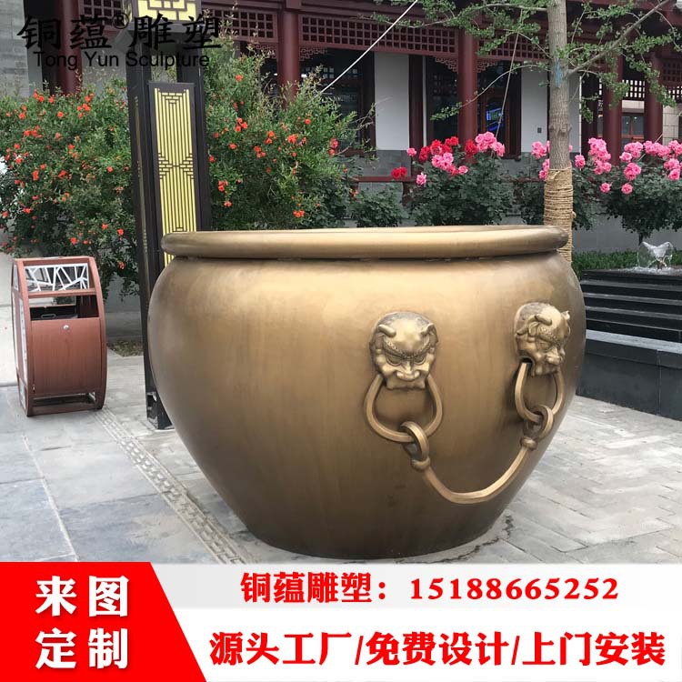 大型铸铜缸雕塑铜大缸铸铁缸铸铝缸大铜缸摆件故宫缸青铜缸厂家