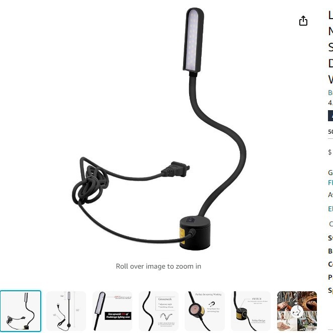 30 cuentas negro cob nueva lámpara de máquina de coser led iluminación de coche plano lámpara de coche de ahorro de energía lámpara especial luz de trabajo imán