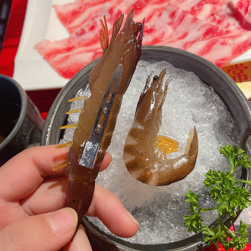 PVC simulation food toy model prawn beef roll personalized creative student gift hair edge card jewelry