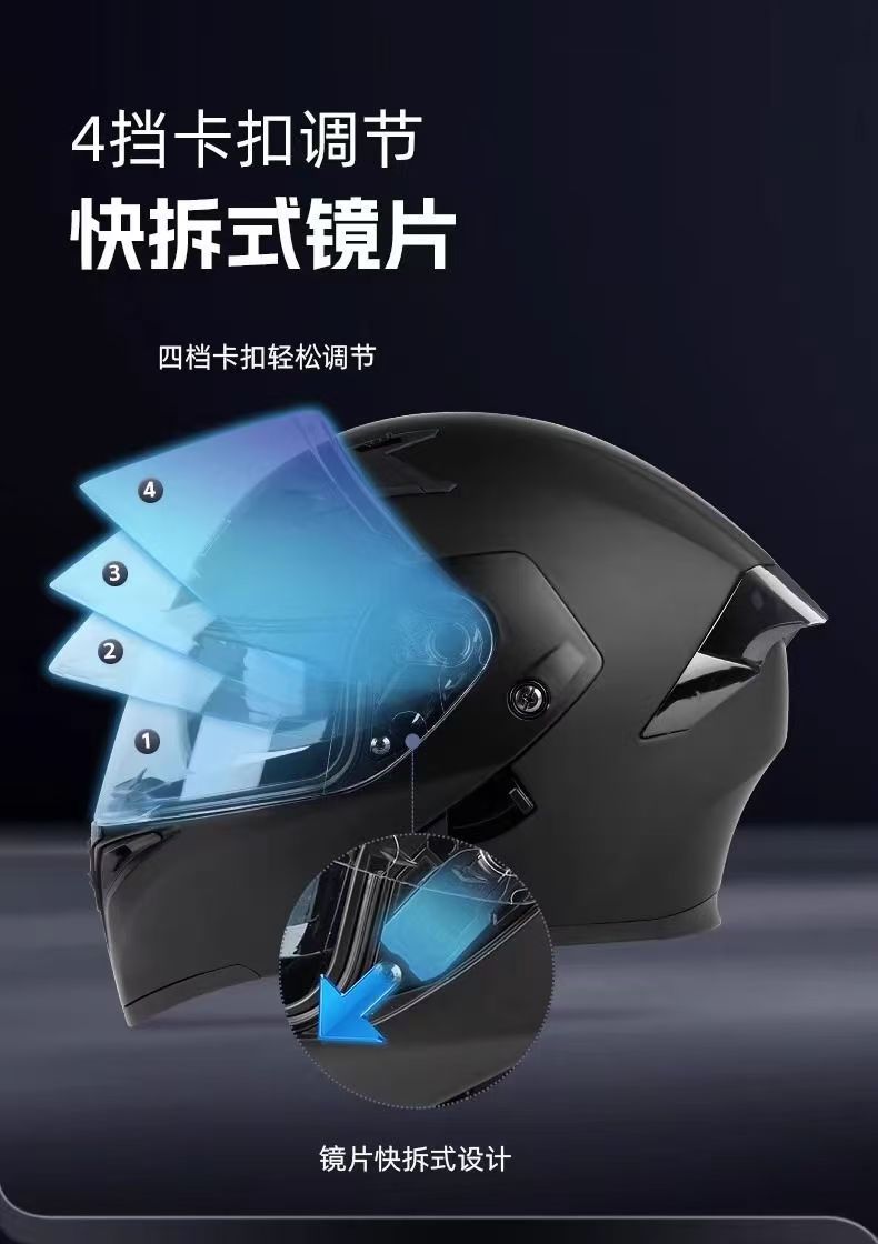 2025 New VGV Motorcycle Helmet Dual Lens Full Face 3C Certified