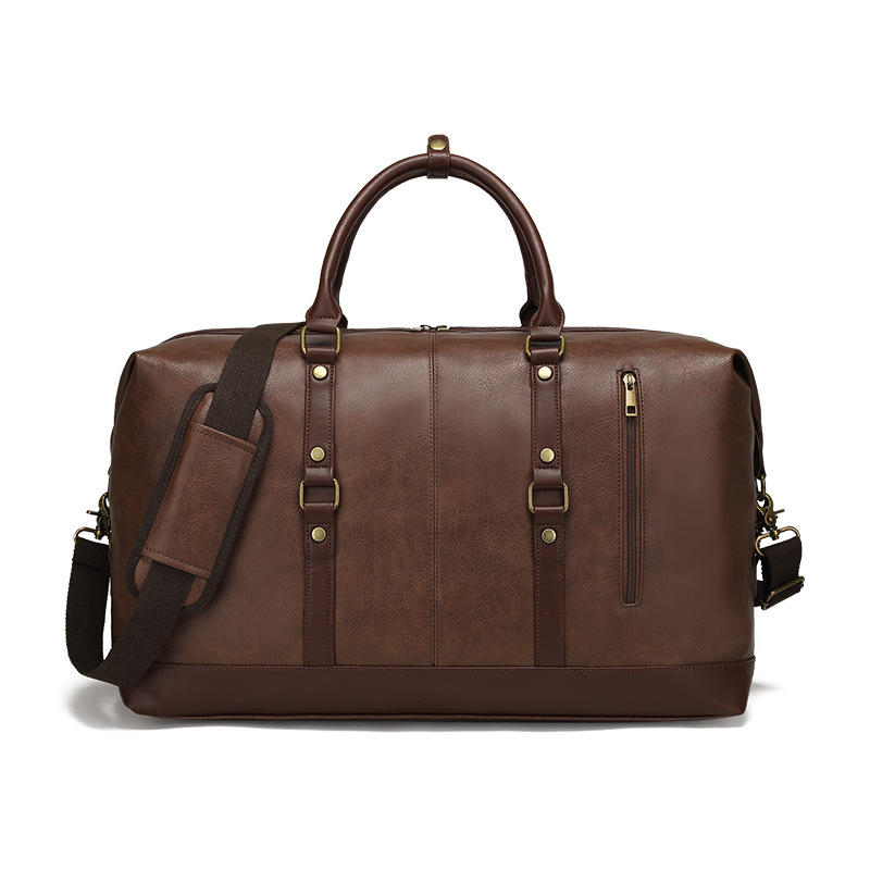 Fuente de la fábrica Nueva bolsa de viaje de PU resistente al desgaste estilo de negocios de color sólido hombro al aire libre bolsa de equipaje bolsa de almacenamiento explosión transfronteriza