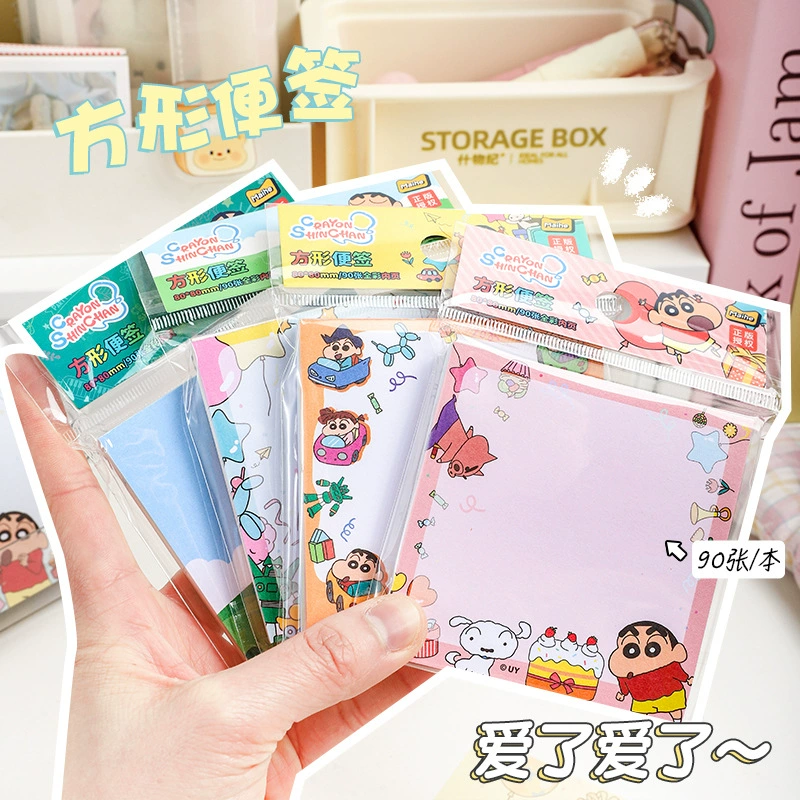 麦和 Crayon Shin-shiba квадратная страница цвета, стикерный блокнот 90 руководство DIY материал бумага мультяшный рисунок блокнот