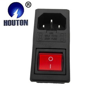 IEC appliance socket AC character power socket AC-008 two-in-one with Switch card screw hole 1