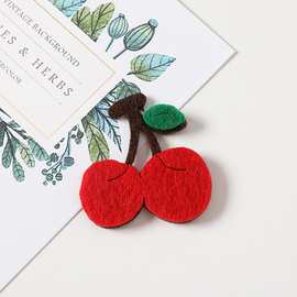 DIY 韩版包装盒 儿童服饰头花装饰材料 可爱卡通单叶樱桃