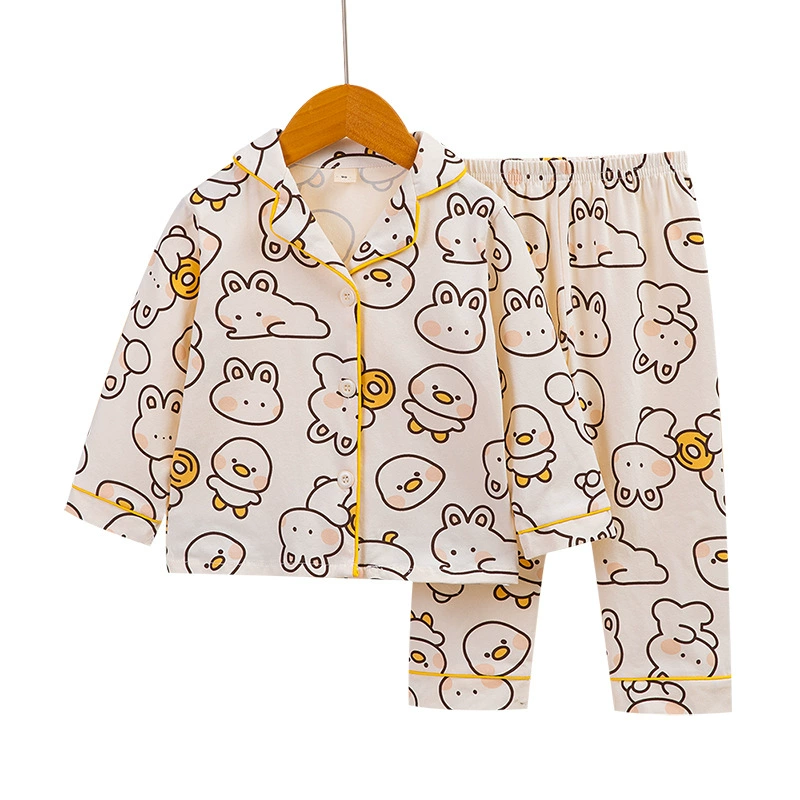 Children's long-sleeve, pijama, set, cardigan, cartoon trousers, children's clothing