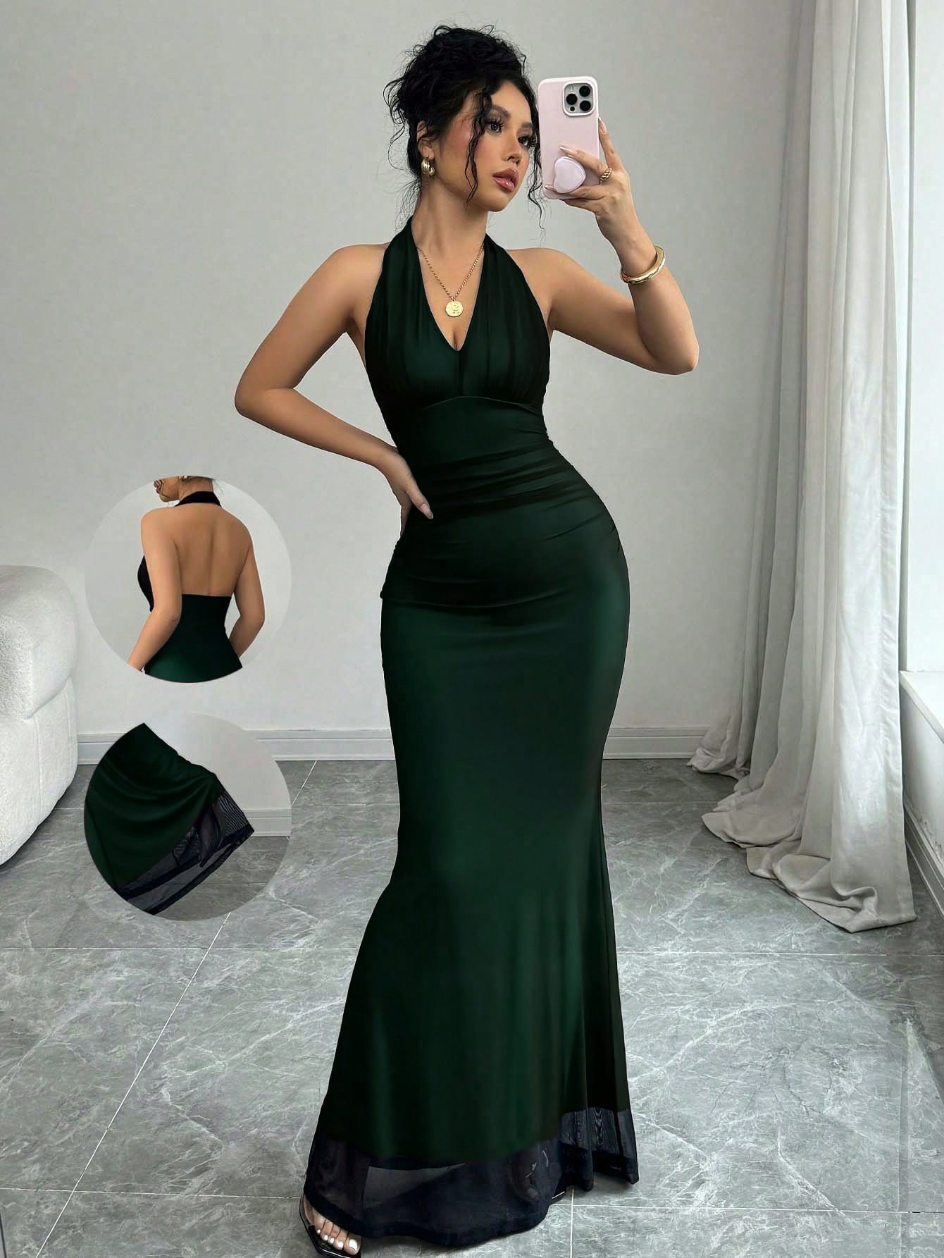 Cross-Border European And American Foreign Trade 2025 Summer New Women's Sexy Halter Mesh Pure Desire Sleeveless_ecoleips.com