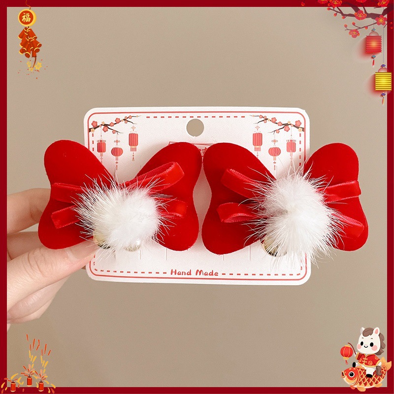 Horquilla Infantil con Borlas Chinas Hecha a Mano para Año Nuevo y Hanfu