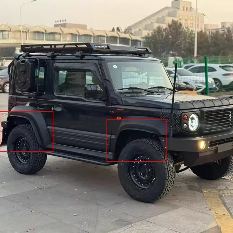 Suitable for 2019+ Suzuki Jimny JB74, five-door model, widened wheel arches, mudguards, and off-road modification accessories