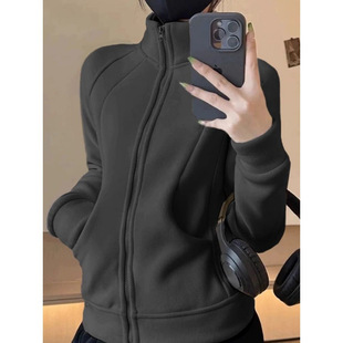 stand collar assault garment liner fleece coat women's autumn and winter fleece interior slim fit fleece-lined sweater thick lamb wool