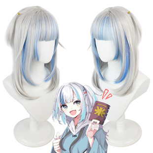 Sweet Anime Wig Beautiful Girl Gula Virtual Idol Shark Character Cos Headgear Factory Wholesale