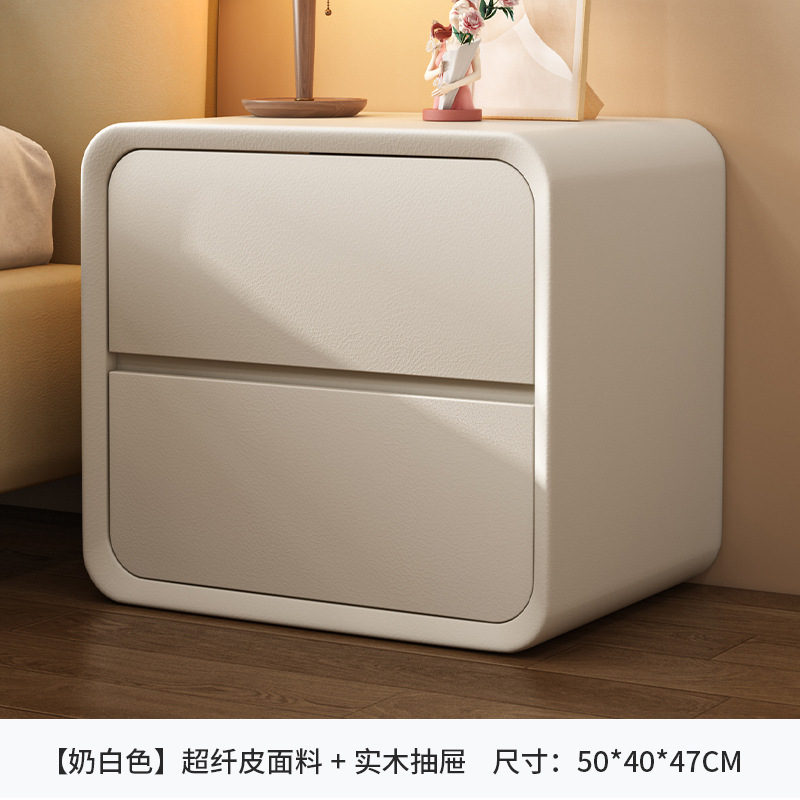 Mesita de noche dormitorio multifuncional luz lujo madera maciza cajón creativo mesita de noche estilo crema almacenamiento pequeño gabinete