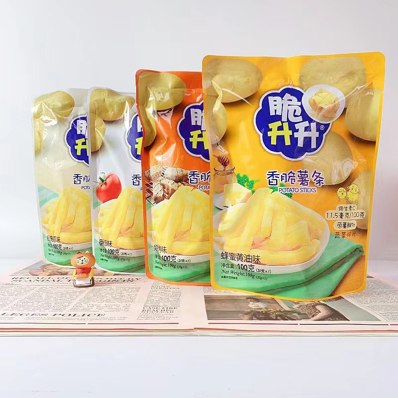 Crispy Shengsheng French Fries 100g Bag 5 Packs Charcoal Grilled Beef Flavor Internet Famous Leisure Snacks Girl's Dormitory Movie Watching Food