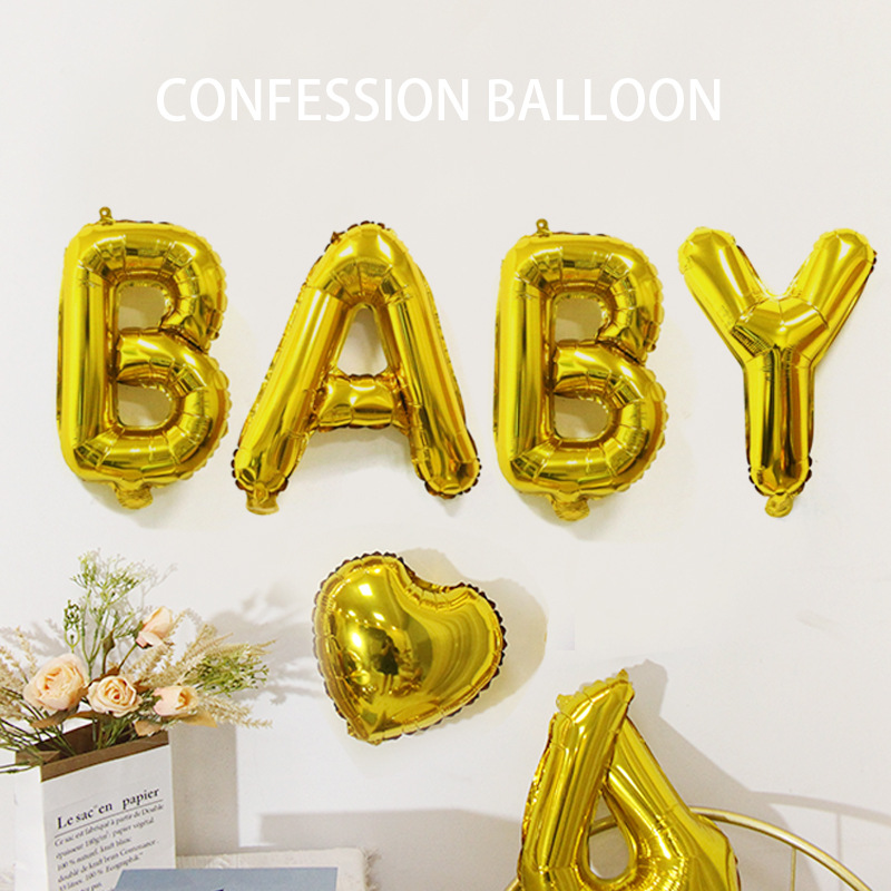 26 English alphabet slim beauty version cross-border e-commerce festival Valentine's Day confession proposal decoration venue balloons
