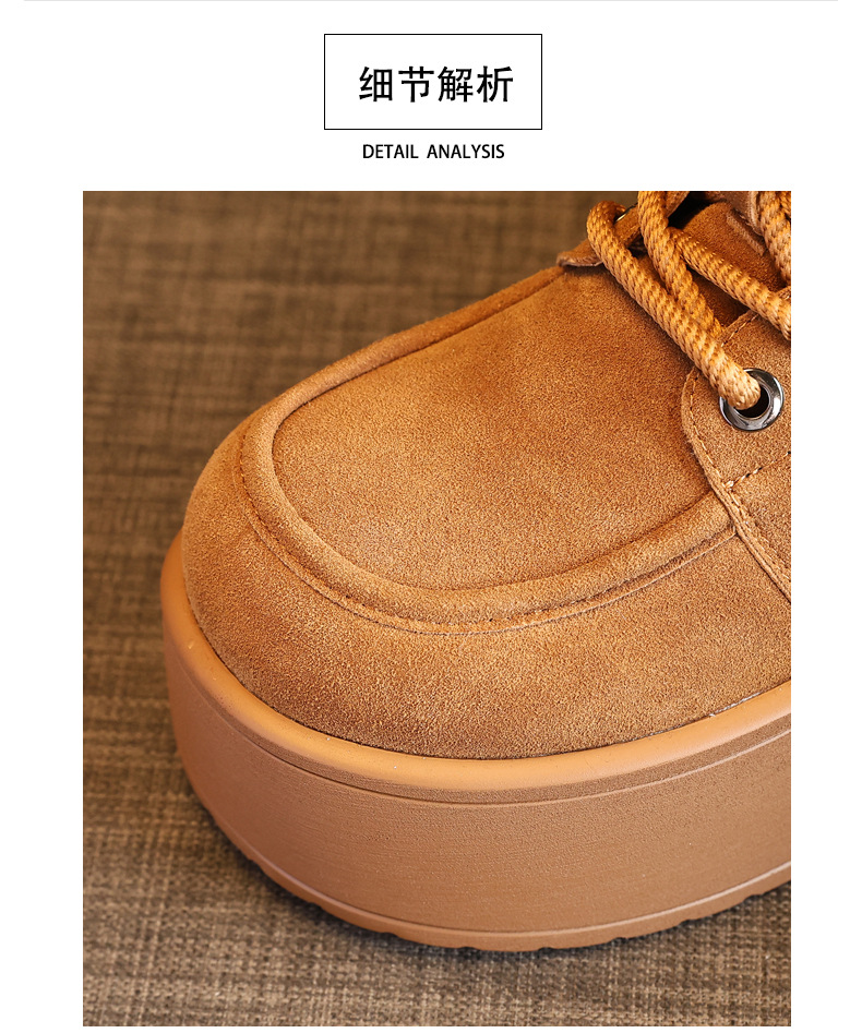 Giày boot nữ cổ cao đế dày tăng chiều cao, lót nhung ấm mùa đông — Màu cà phê chi tiết 9