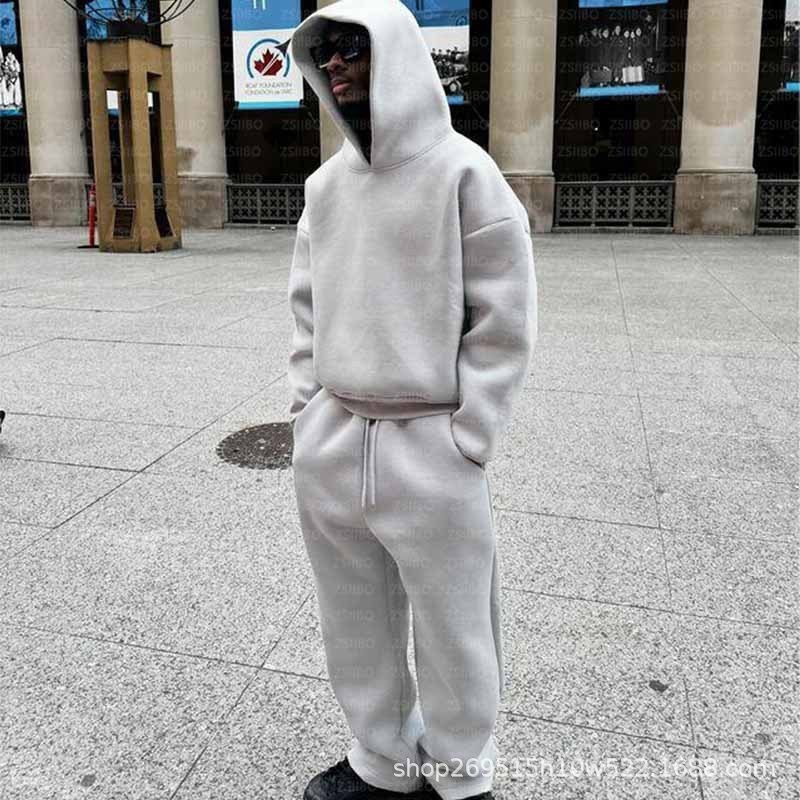 秋の上で新しい衛衣のファッション的な個性の街頭の風の純色の男女の同項のカジュアルな帽子の衛衣のスーツの上着|undefined
