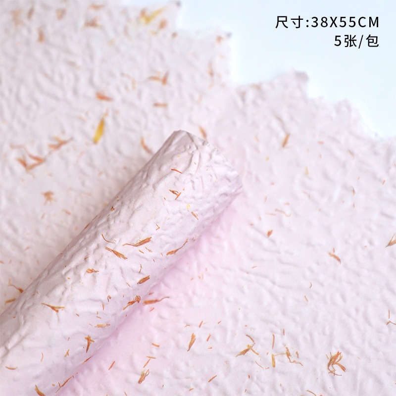 Nuevo papel de pétalo desmenuzado, papel de estilo, papel de embalaje de ramo, papel de embalaje de flores de alta calidad, papel Dongba, papel floral, lote