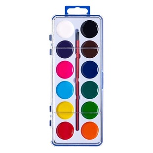 Cross-border children's art Paint 8-color 12-color square box semi-dry solid paint powder cake painting suit watercolor painting