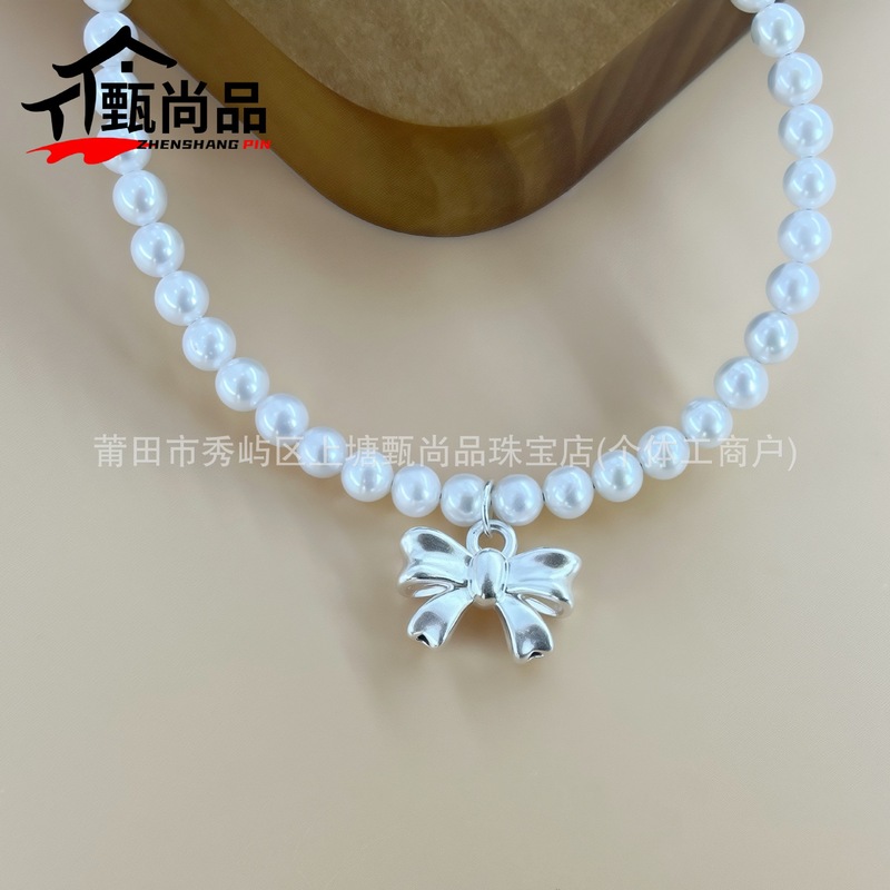 足银999蝴蝶结珍珠手串夏季甜美小众气质高级感女生通勤百搭手饰|undefined