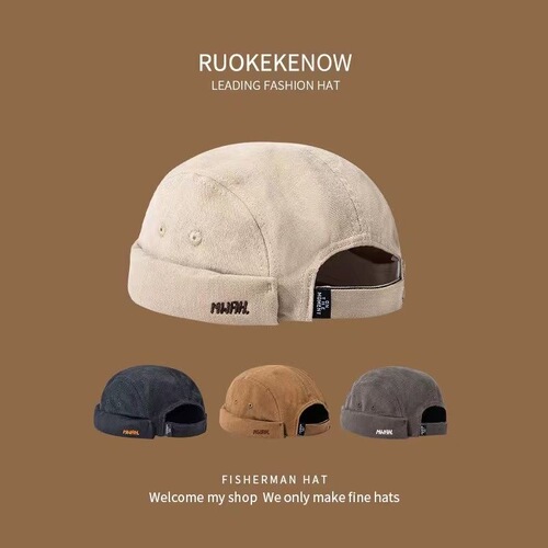 Gourd Rind Hat Japanese Original Harajuku Style Street Trendy Retro Landlord Hat Men Four Seasons Style Elegant Hat Girl Personality Fashion