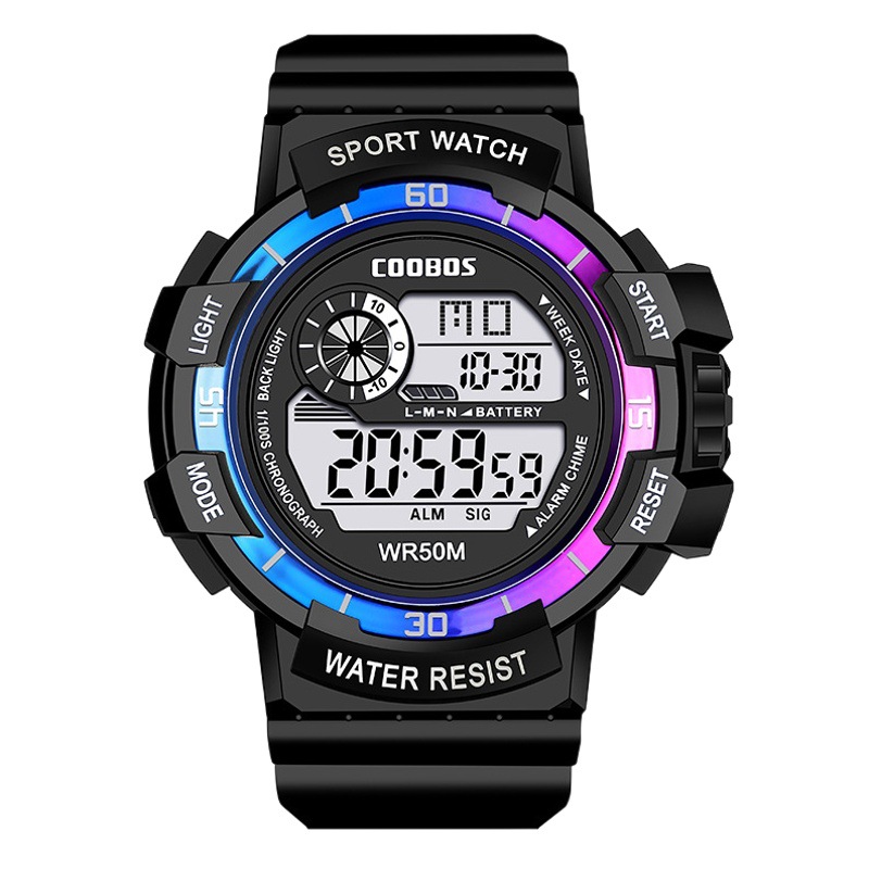 Cool Baoshi coobos watch male student sports waterproof electronic watch luminous men's watch 0990