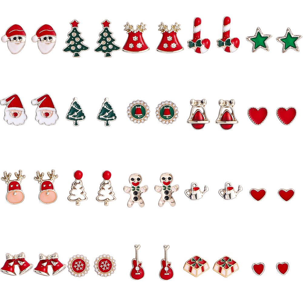 11g Weight Christmas Festival Snowflake Pattern Women's Gender Cute Style Cute Snowflake Stud Earrings 无