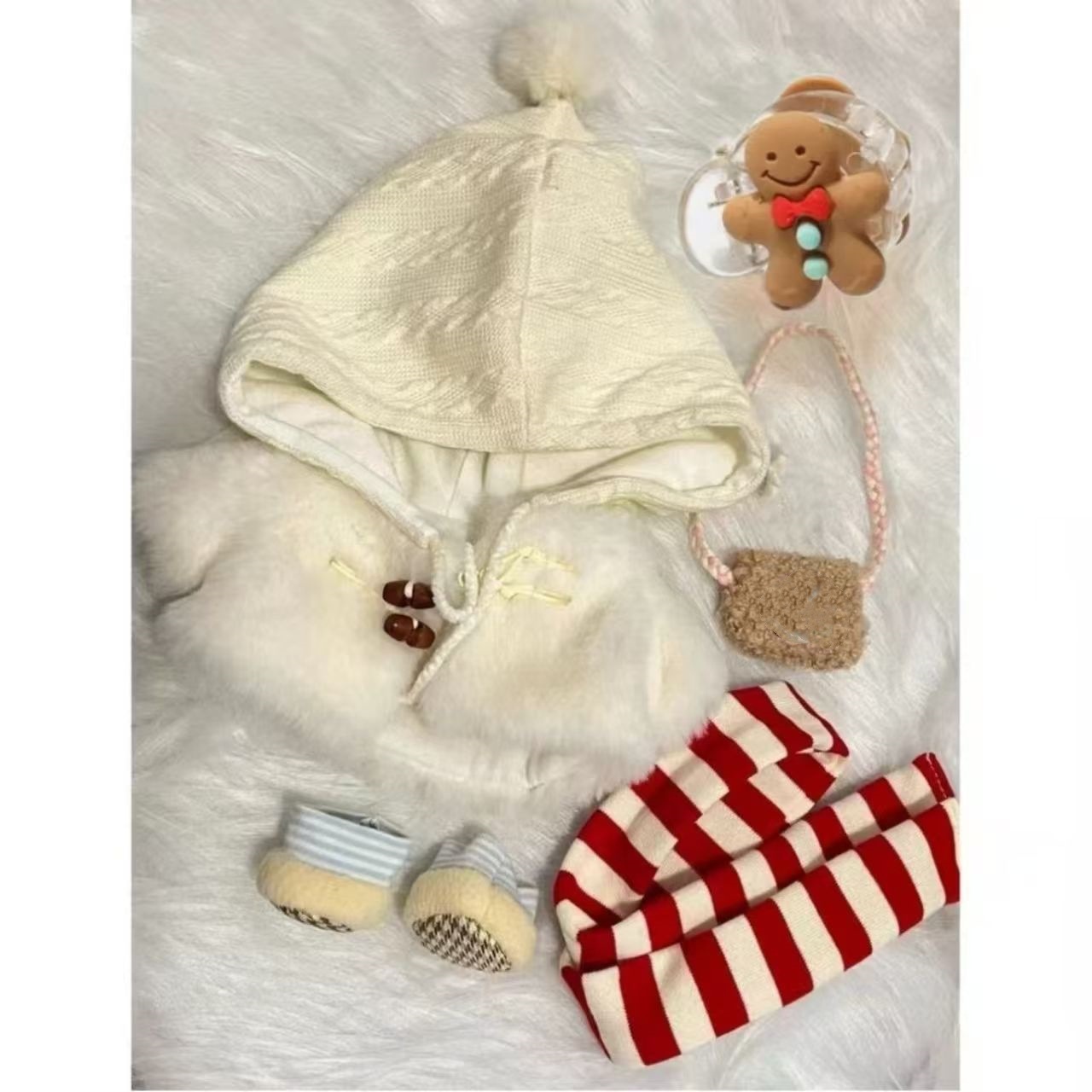 10Cm20Cm Gingerbread Rabbit Star Tree Winter Cute Set Cotton Doll Normal Body Starfish Body Dress up Baby Clothes